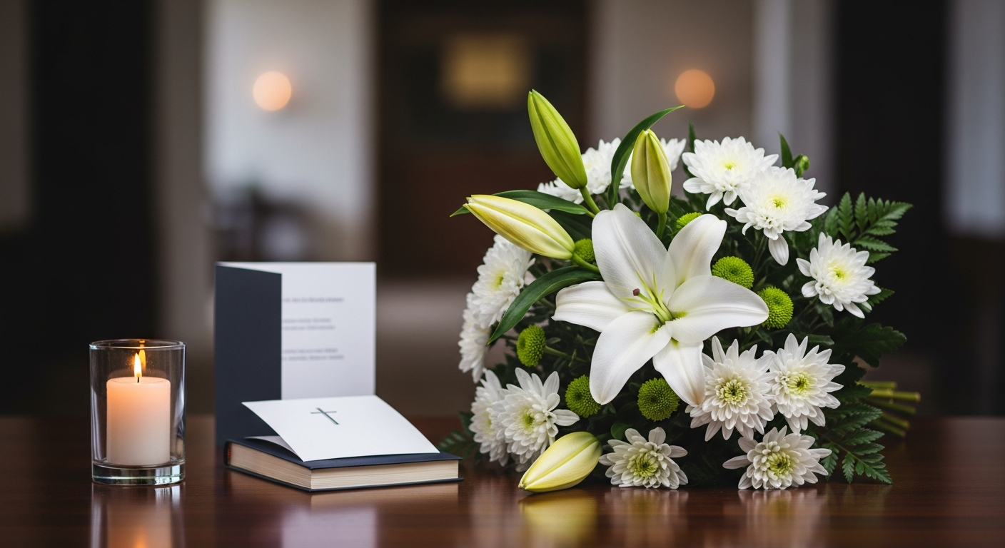 故人の遺影に向かって真摯に弔辞を読む参列者の姿 / condolence-speech-manners.jpg