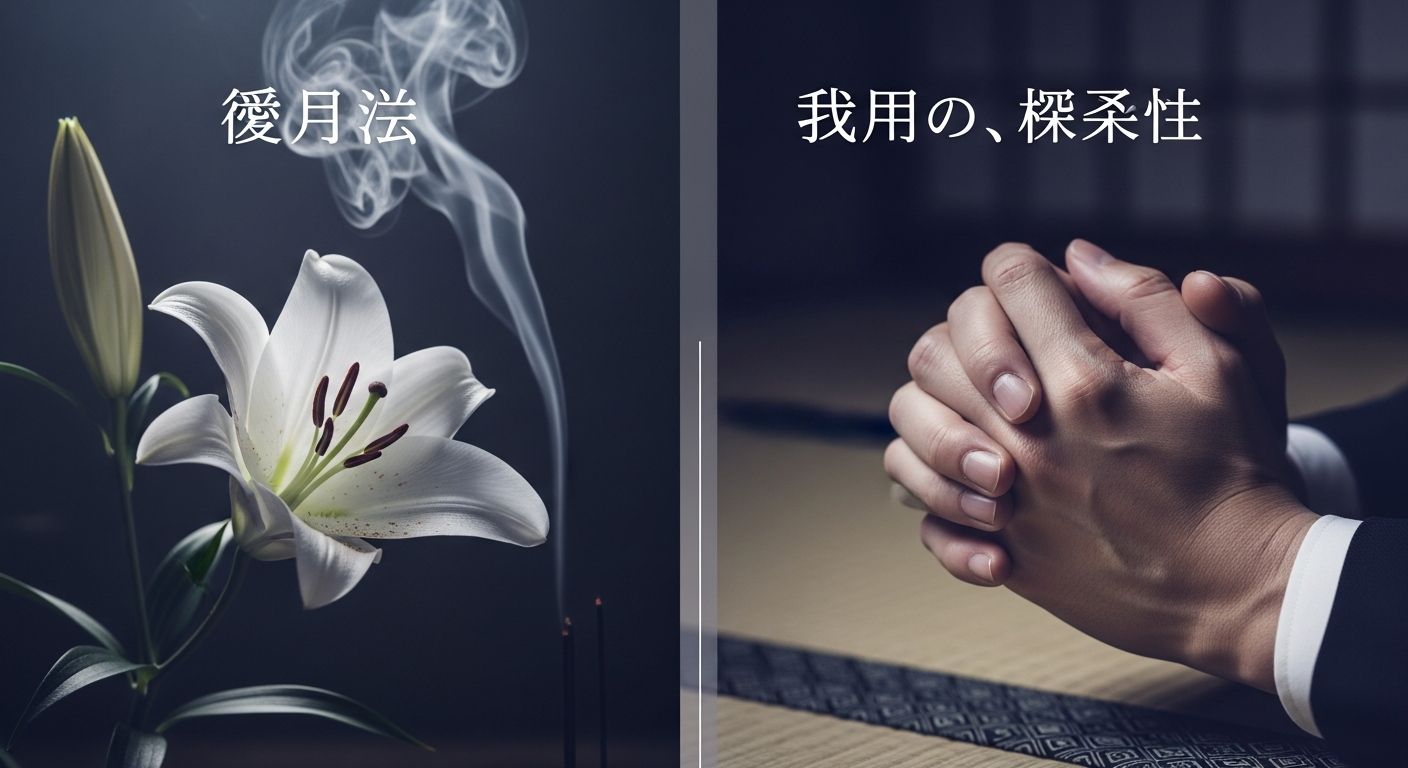 正しいお悔やみの挨拶とマナーを誠実に案内する女性のイメージ (ファイル名: condolence-manner-guide.jpg)