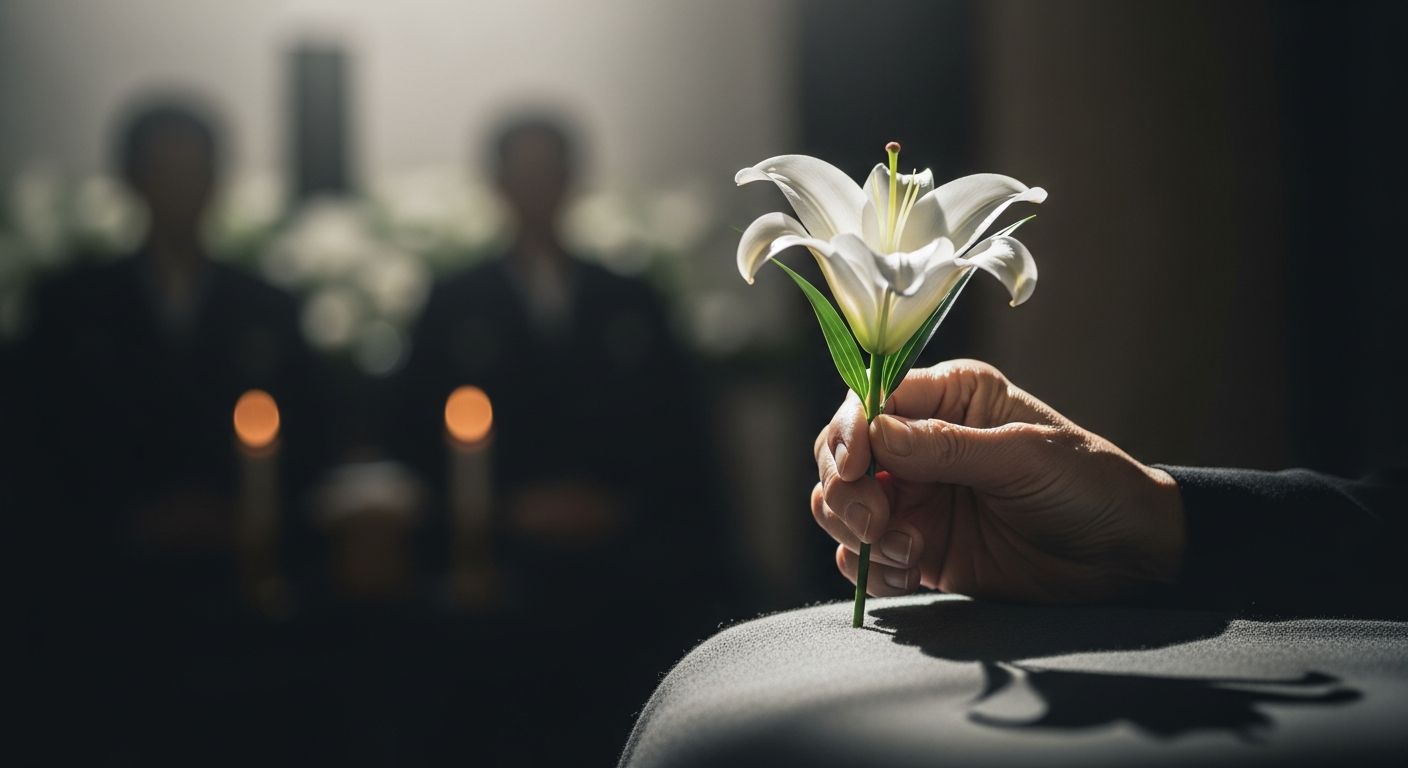 祖母の葬儀について相談する家族と専門家 (ファイル名: grandmother-funeral-guide.jpg)